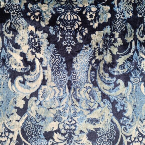 2 Catherines Velour Tops Blouse 14 16W Floral Casual Colorful Open Front Burnout - Picture 15 of 16